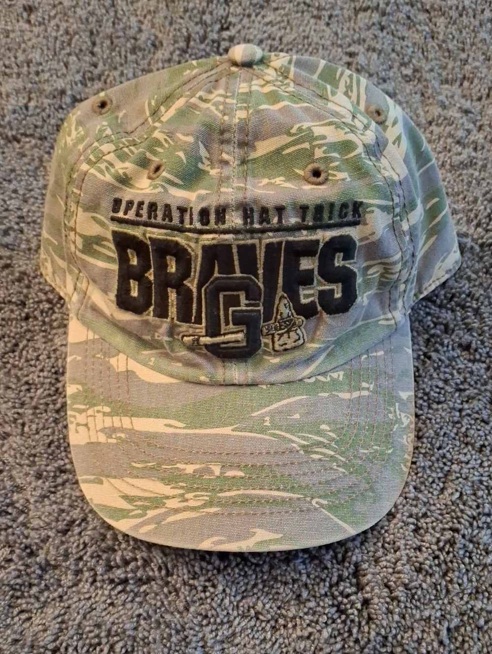 47 Brand Camo Gwinnett Braves Baseball Hat - Green, Tan, White